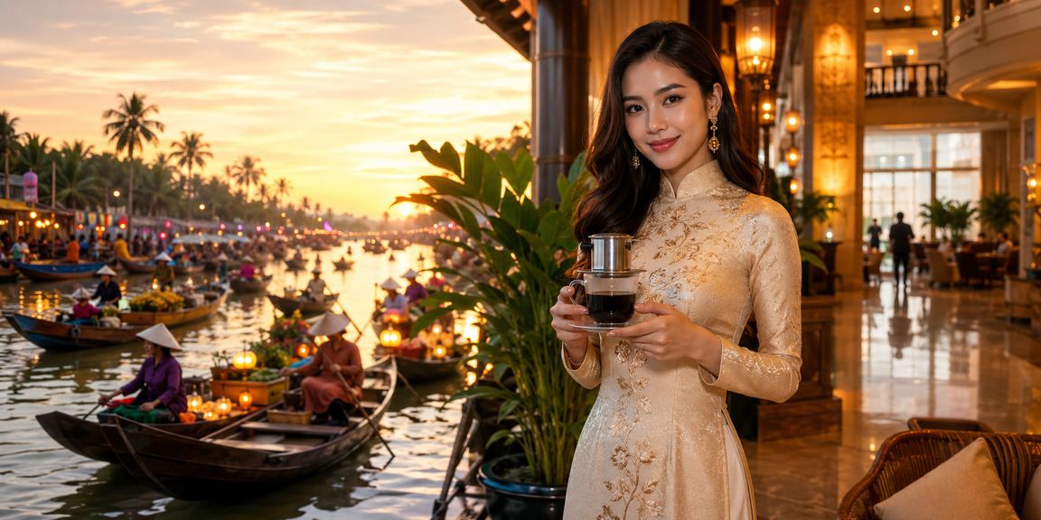 Người dùng sử dụng app casino vnd bên bờ sông Mekong